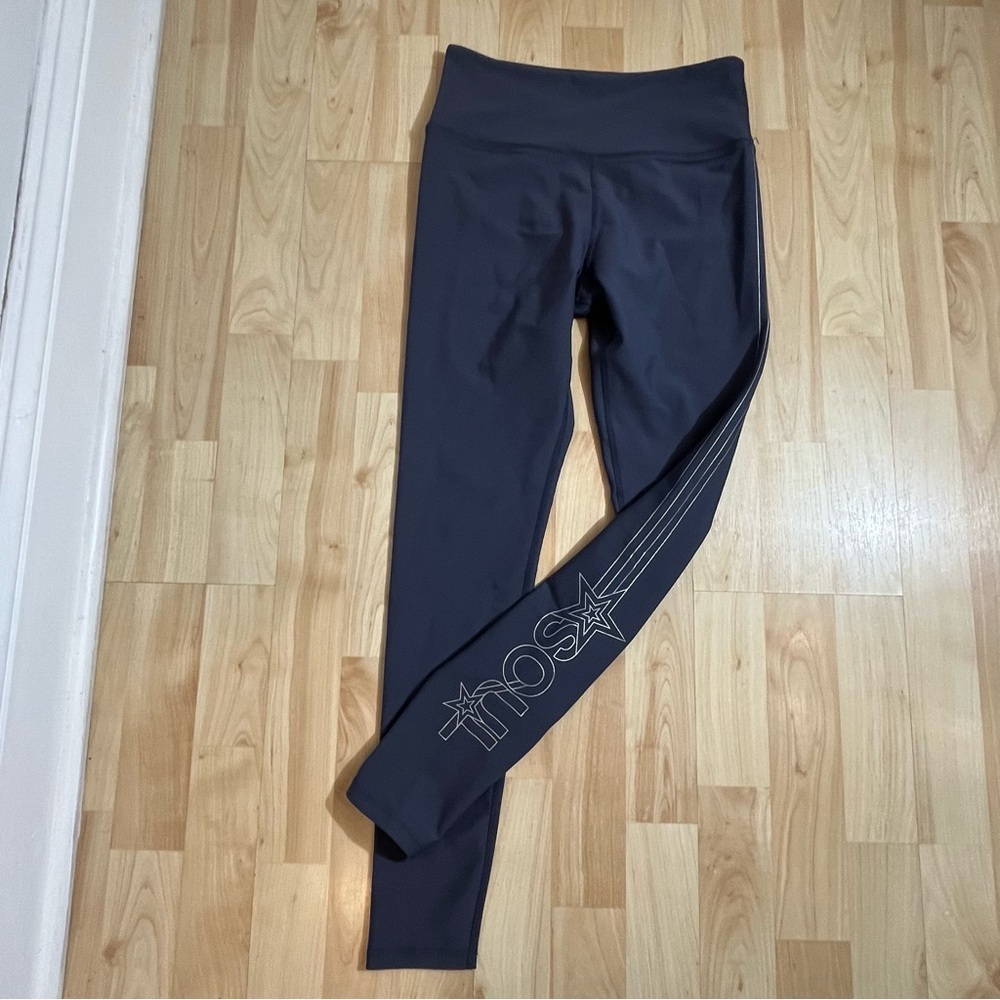 SoulCycle Womens High Wasited Charcoal Leggings with Logo Size Small